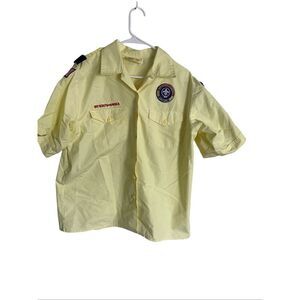 Boy Scouts Of America Womens Yellow Button Down Official Uniform Blouse Large